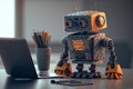 Robot took away the workplace from an office employee and now instead works as a clerk, doing boring monotonous work at