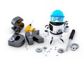 Robot with tools and SDK sign. Technology concept Royalty Free Stock Photo