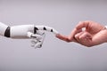 Robot Touching Human Finger