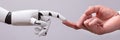 Robot Touching Human Finger Royalty Free Stock Photo