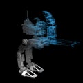 Robot toy - blue and black isolated on Royalty Free Stock Photo