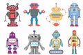 Robot toys illustration characters set