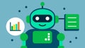 Robot Trader A friendly robot with a green visor analyzing charts and graphs symbolizing the role of automation in