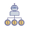 Robot trading flat vector icon which can easily modify or edit