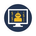 Robot trading flat vector icon which can easily modify or edit