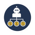 Robot trading flat vector icon which can easily modify or edit