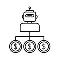 Robot trading flat vector icon which can easily modify or edit