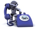 Robot with a traditional telephone