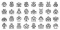 Robot-transformer icons set, outline style Royalty Free Stock Photo