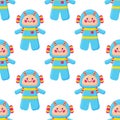 Robot, transformer toy for kids seamless pattern vector cartoon illustration. Robot machine designing children textile Royalty Free Stock Photo