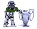 Robot with a trophy
