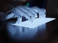 Robot typing on fluorescent keyboard