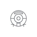 Robot vacuum cleaner, household electronic equipment thin line icon. Linear vector symbol