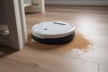 Robot vacuum cleaner room. Generate Ai