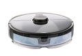 Robot Vacuum Isolated on White. Modern Autonomous Smart Robotic Vacuum Cleaner or Roomba. Self-Drive Cleaning Robot. Floor