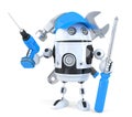 Robot with various tools. Technology concept. . Contains clipping path