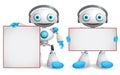 Robot vector characters set. Friendly and funny android robots