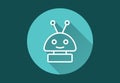 Robot vector icon with long shadow