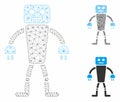 Robot Vector Mesh Wire Frame Model and Triangle Mosaic Icon Royalty Free Stock Photo
