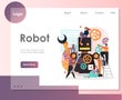 Robot vector website landing page design template