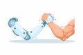 Robot vs Human Arm Wrestling Game Challenge symbol cartoon illustration vector Royalty Free Stock Photo
