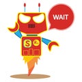 robot with wait speech bubble. Vector illustration decorative design