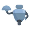 Robot waiter icon cartoon vector. House life