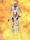 Robot walking through flames - The terminator