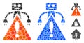 Robot Warning Mosaic Icon of Spheric Items