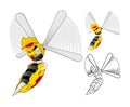 Robot Wasp Cartoon Character