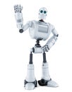 Robot waving hello. Isolated. Contains clipping path.