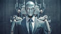 A robot wearing a business suit. Generative AI
