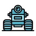 Robot wheel icon vector flat