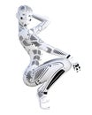 Robot woman. White metal droid. Artificial Intelligence Royalty Free Stock Photo