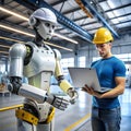A robot performing forfeiting tasks, emphasizing automation\'s impact as Royalty Free Stock Photo