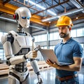 A robot performing forfeiting tasks, emphasizing automation\'s impact as Royalty Free Stock Photo