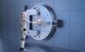 Robot working with bank vault