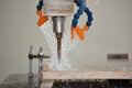 Robotic stone milling machine Royalty Free Stock Photo