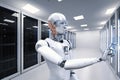 Robot working in server room