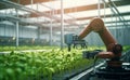 robot works on agricultural seed field