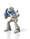 The robot is worried. Royalty Free Stock Photo