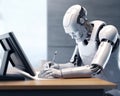 robot writing a letter using Artificial intelligence.