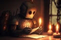Robot writing a letter using Artificial intelligence Royalty Free Stock Photo