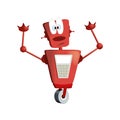 Isolated 3D vector red robot Royalty Free Stock Photo
