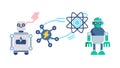 Robotic AI Quantum Computing: Advanced Networks Future Tech vector design Generative AI Royalty Free Stock Photo