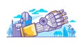 Robotic Arm: Advanced Automation Technology, vector design Generative AI Royalty Free Stock Photo
