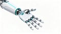 Bionic Robotic Arm Hand Stretches, Demonstrating Precise Design of AI Hardware Royalty Free Stock Photo