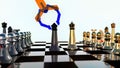 Robotic arm artificial intelligence playing chess 3d illustration Royalty Free Stock Photo