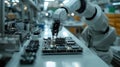 Robotic arm assembling circuit board Royalty Free Stock Photo
