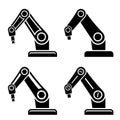 Robotic arm black symbol